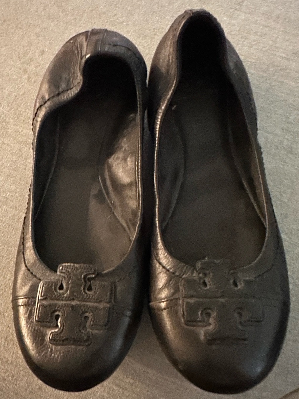 Tory Burch Black Leather Ballet Flats — Size 7M — Used